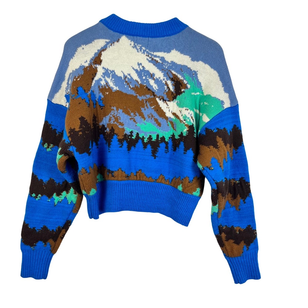 BDG Urban Outfitters Jesse‎ Size L Half Zip Mountain Forest Winter Sweater(A533) - Picture 6 of 9
